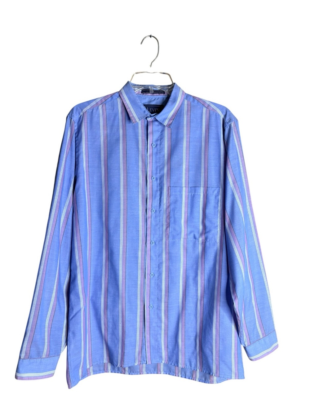 Levi’s Y2K Blue Purple Striped Button Front Shirt Men’s Medium